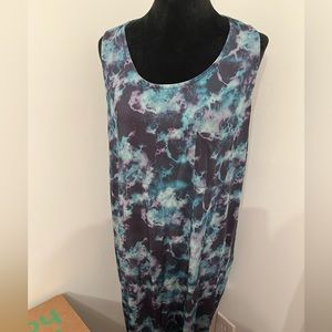 Lane Bryant Sleep 2pc Sleepshirt 18/20 and Cocoon Robe 22/24 in Space Dye Print